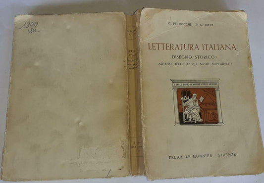 Letteratura italiana.  Disegno storico ad uso delle scuole medie superiori - copertina