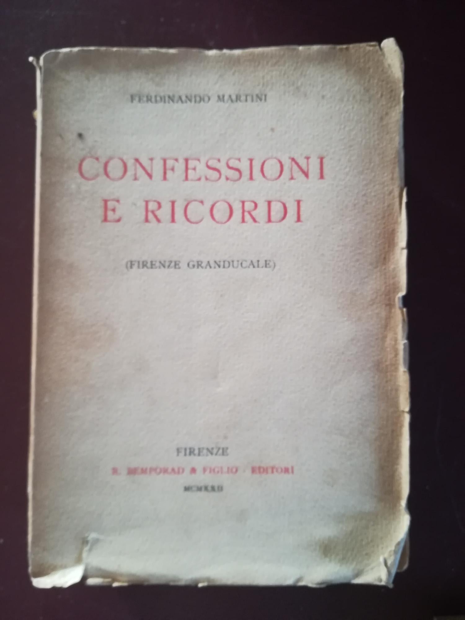 Confessioni e ricordi - copertina
