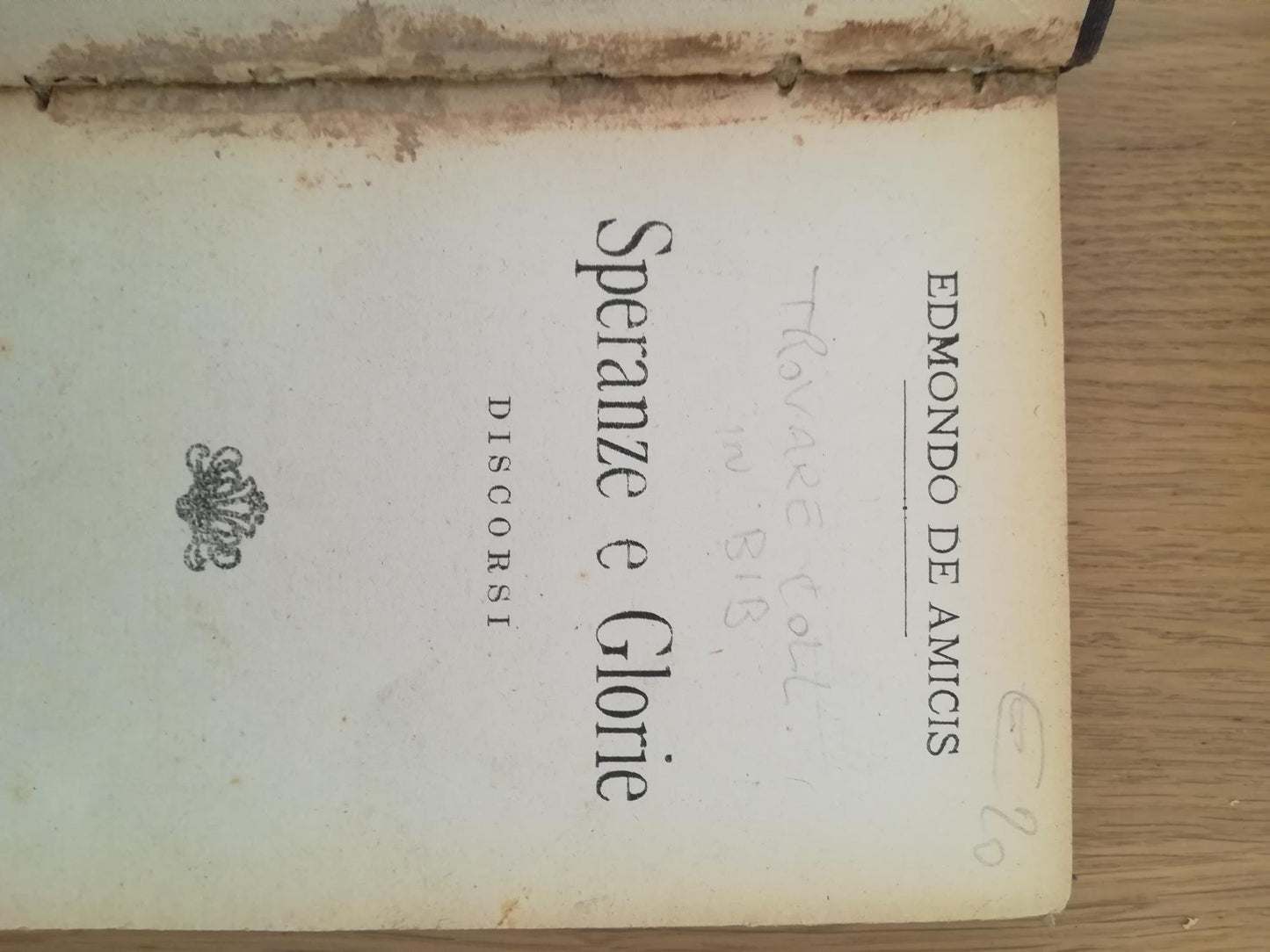 Speranze e Glorie - copertina