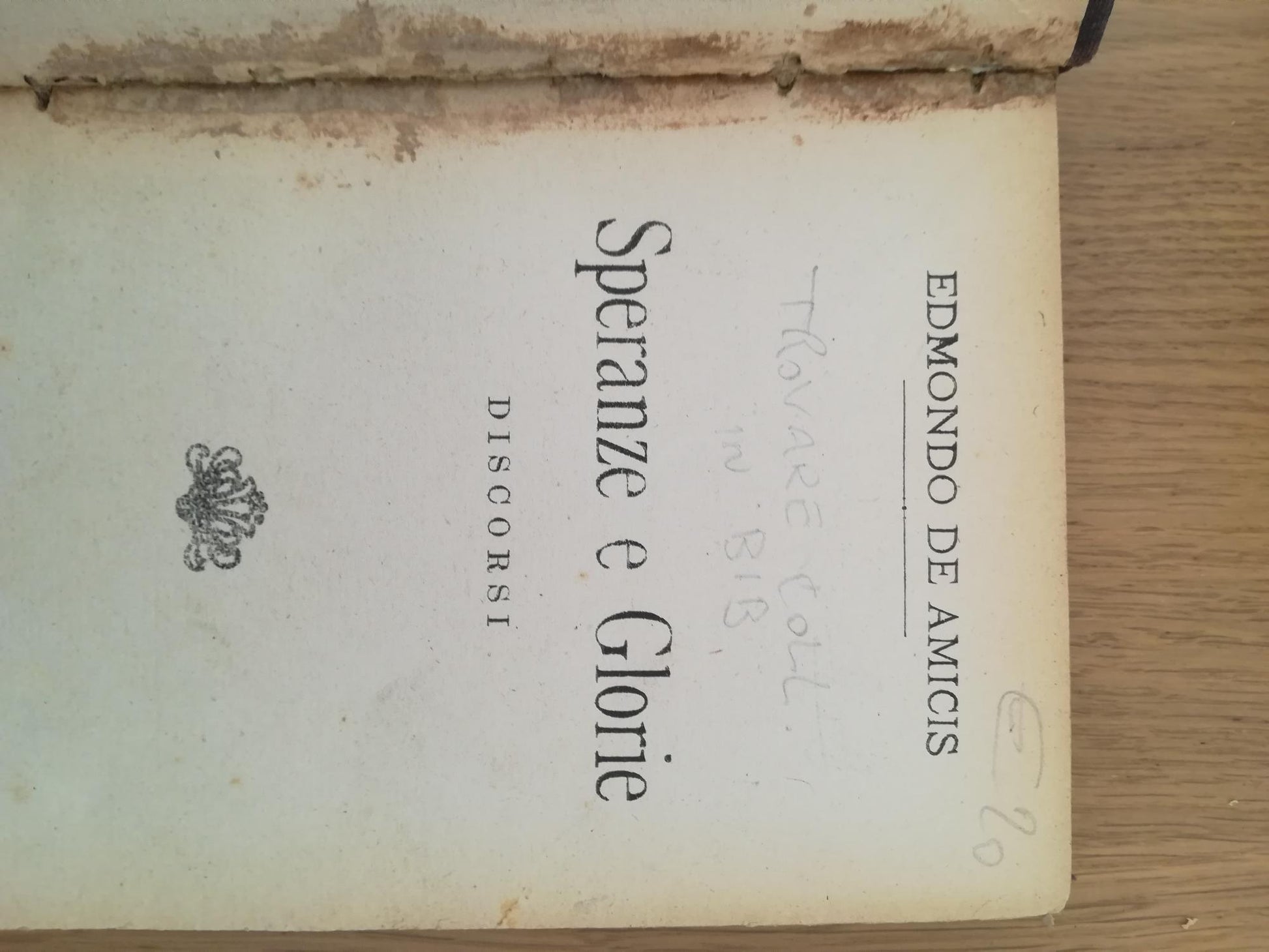 Speranze e Glorie - copertina