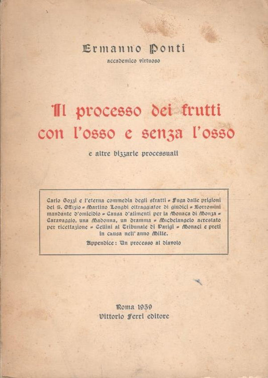 Il processo dei frutti con l'osso e senza l'osso e altre bizzarrie processuali - copertina