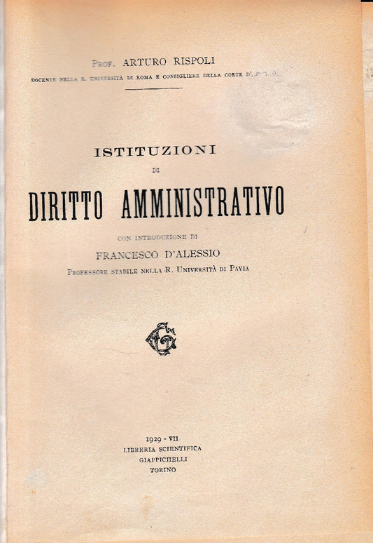 Istituzioni di Diritto Amministrativo - copertina