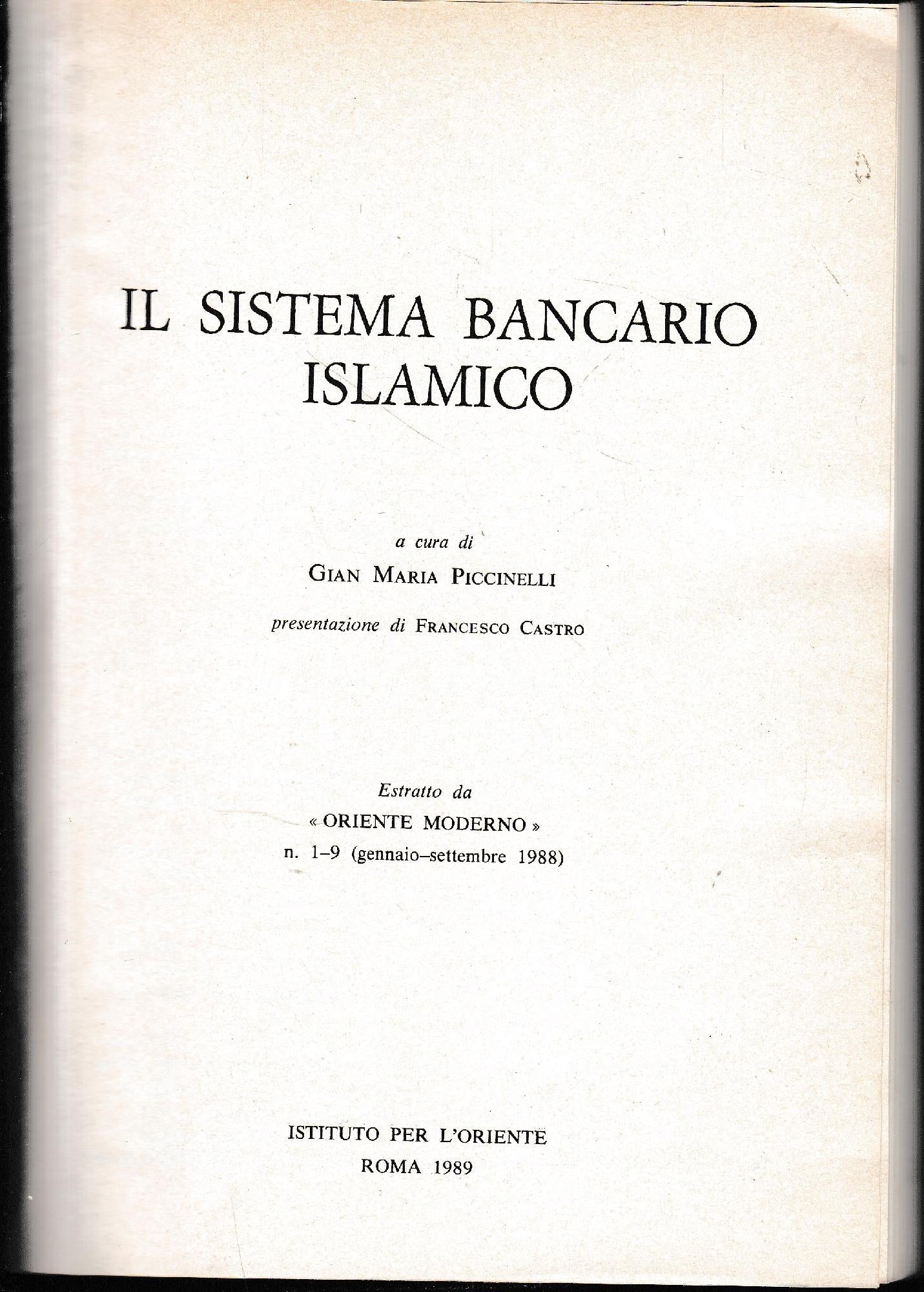 Il sistema bancario Islamico - copertina