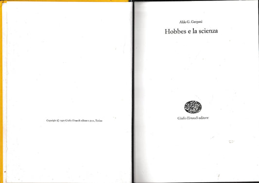 Hobbes e la scienza - copertina