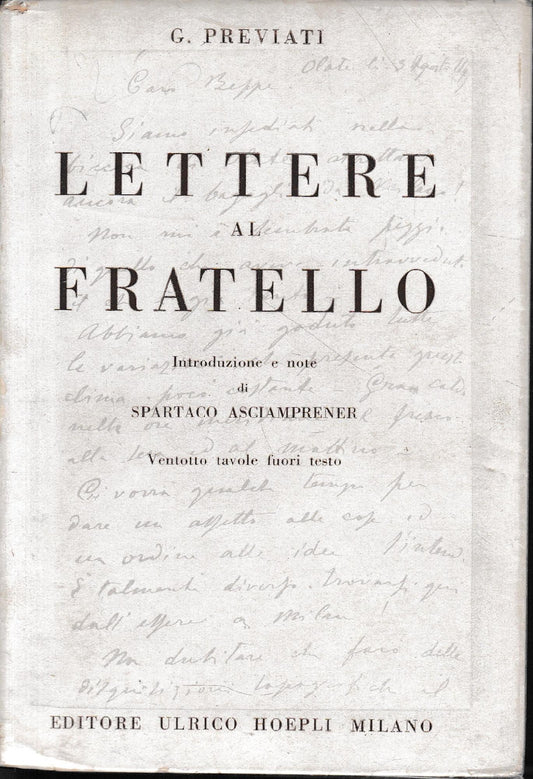 Lettere al fratello - copertina