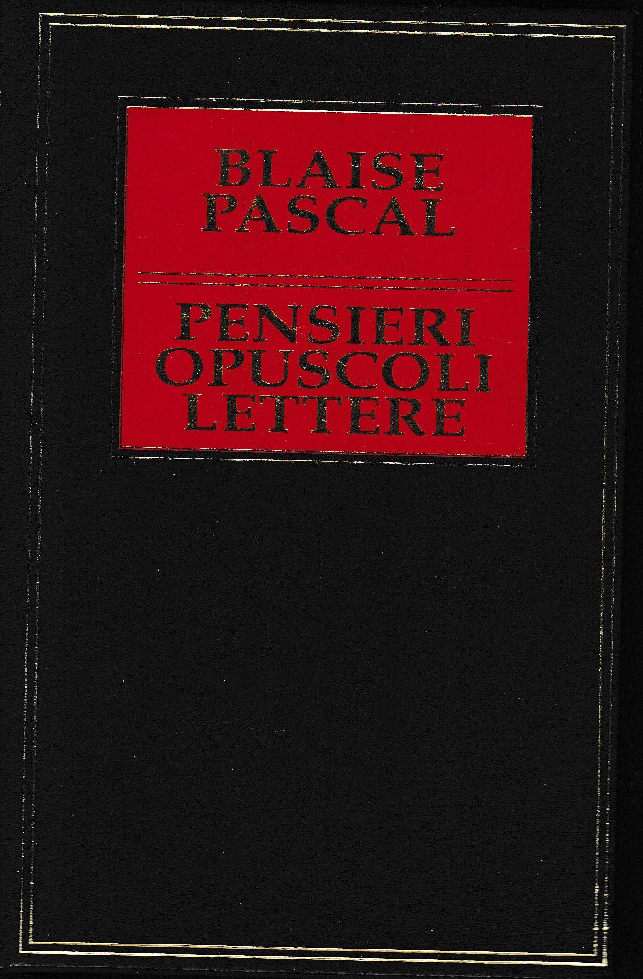 Pensieri Opuscoli Lettere - copertina