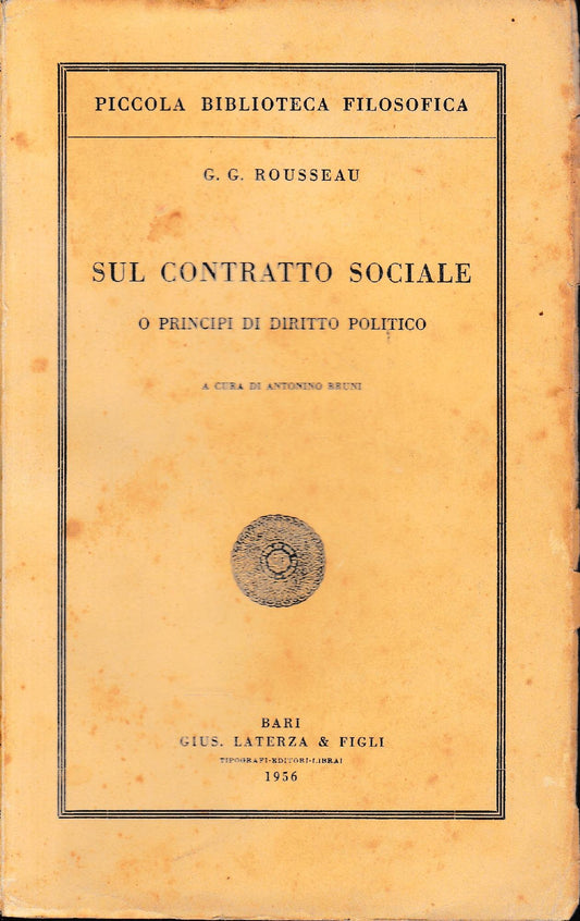 Sul contratto sociale o principi di diritto politico - copertina