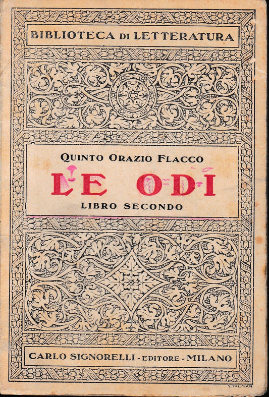 Le odi, libro secondo - copertina