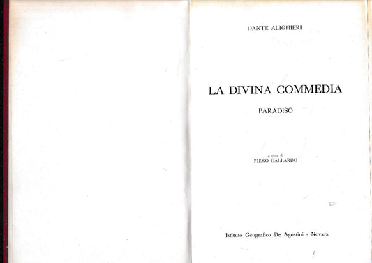 La Divina Commedia. Paradiso - copertina