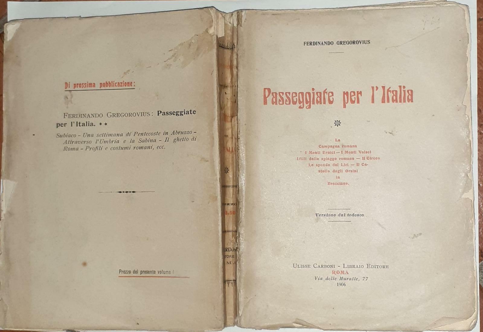 Passeggiate per l'Italia. Volume 1 - copertina