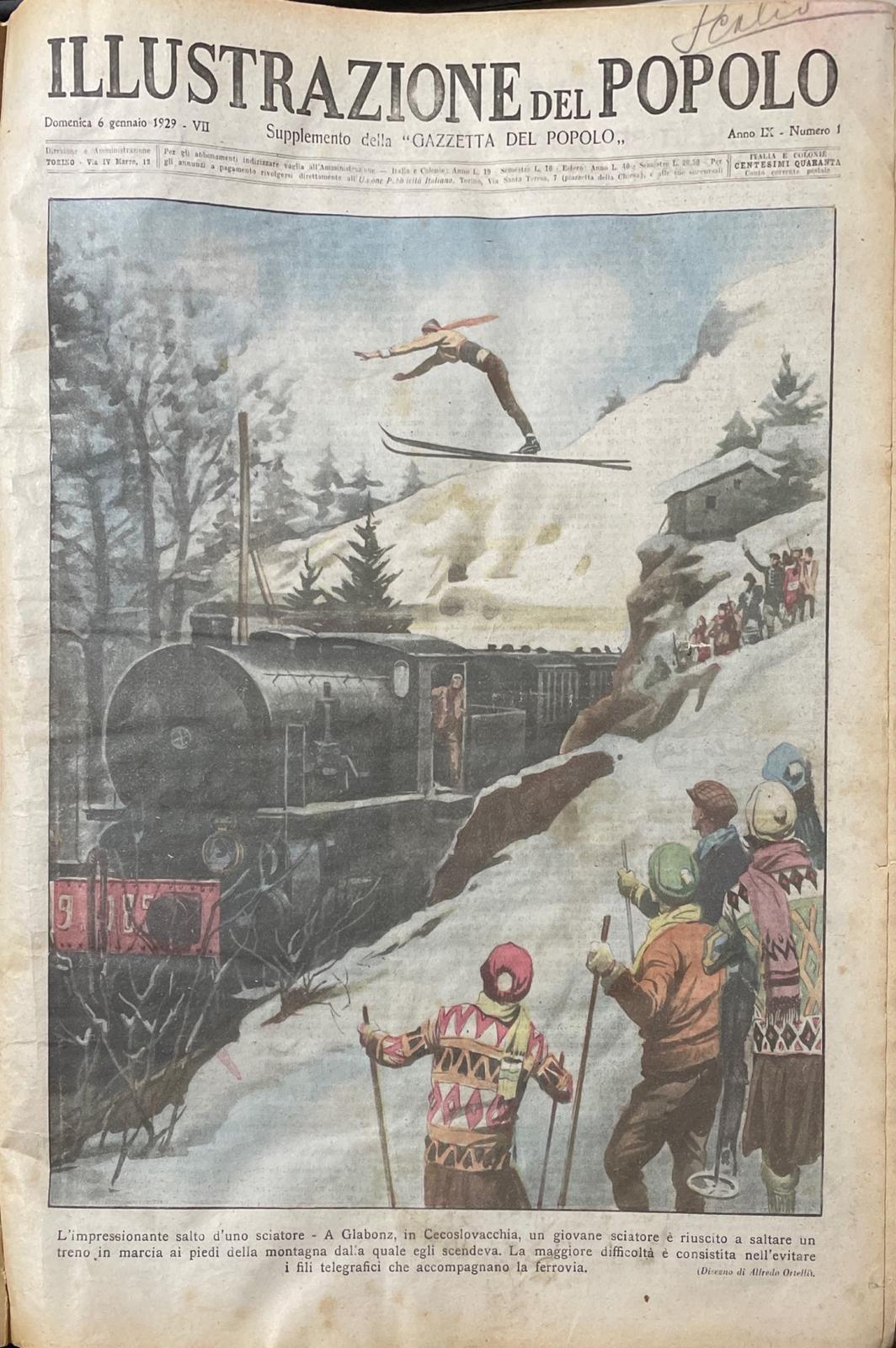 Illustrazione del popolo anno IX numeri 1 - supplimento della Gazzetta del Popolo - copertina