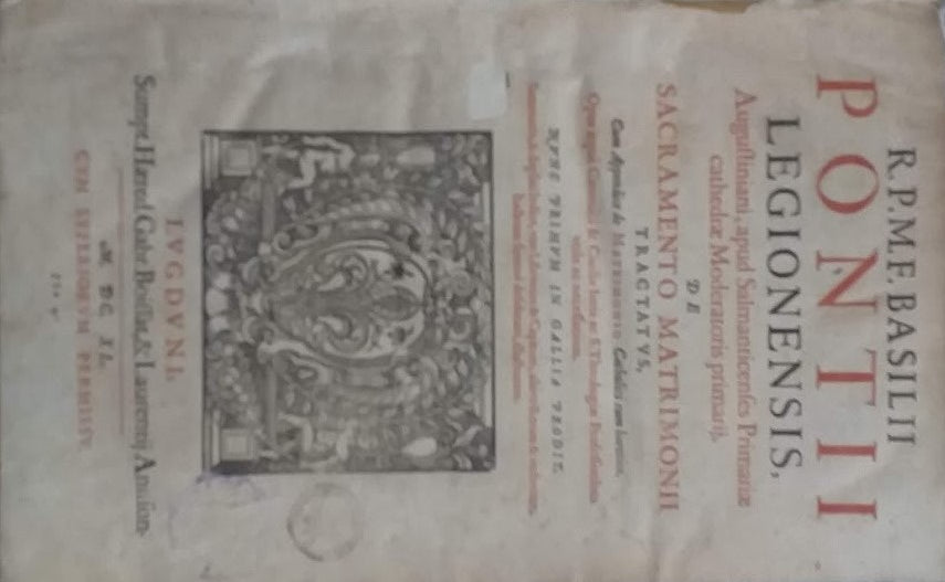 De Sacramento Matrimonii tractatus, cum appendice de Matrimonio Catholici cum Heretico. - copertina