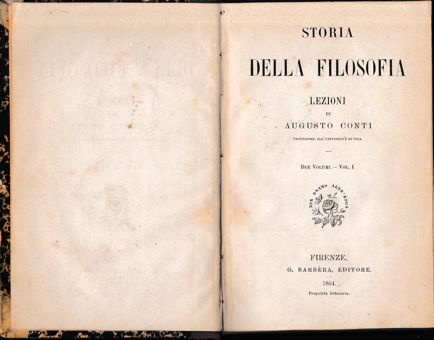 Storia della filosofia. Lezioni di Augusto Conti, volume I. Un volume. - copertina