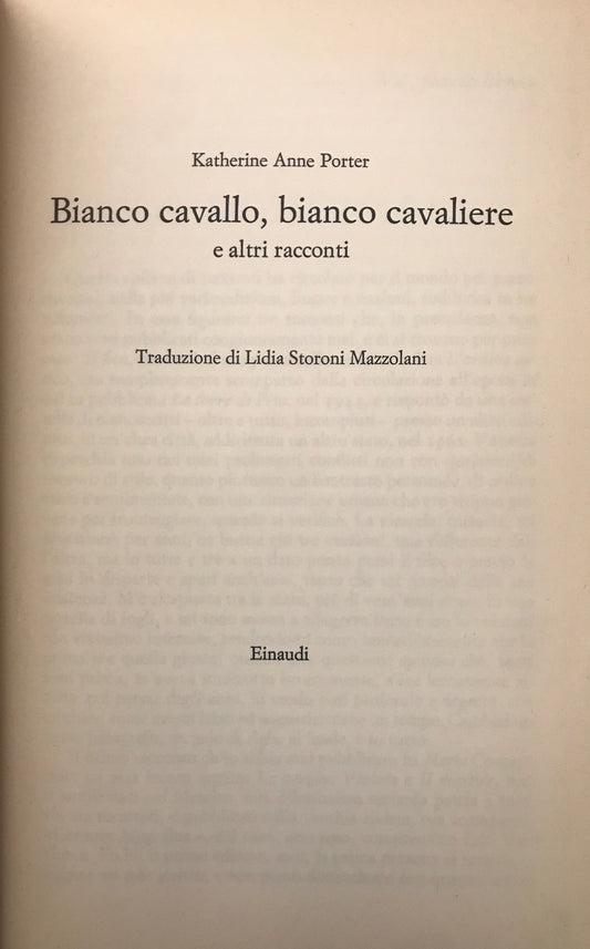 Bianco cavallo, bianco cavaliere e altri racconti - copertina