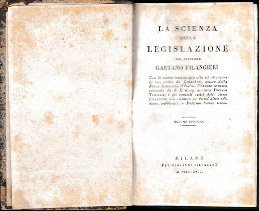 Scienza della legislazione, volume secondo - copertina