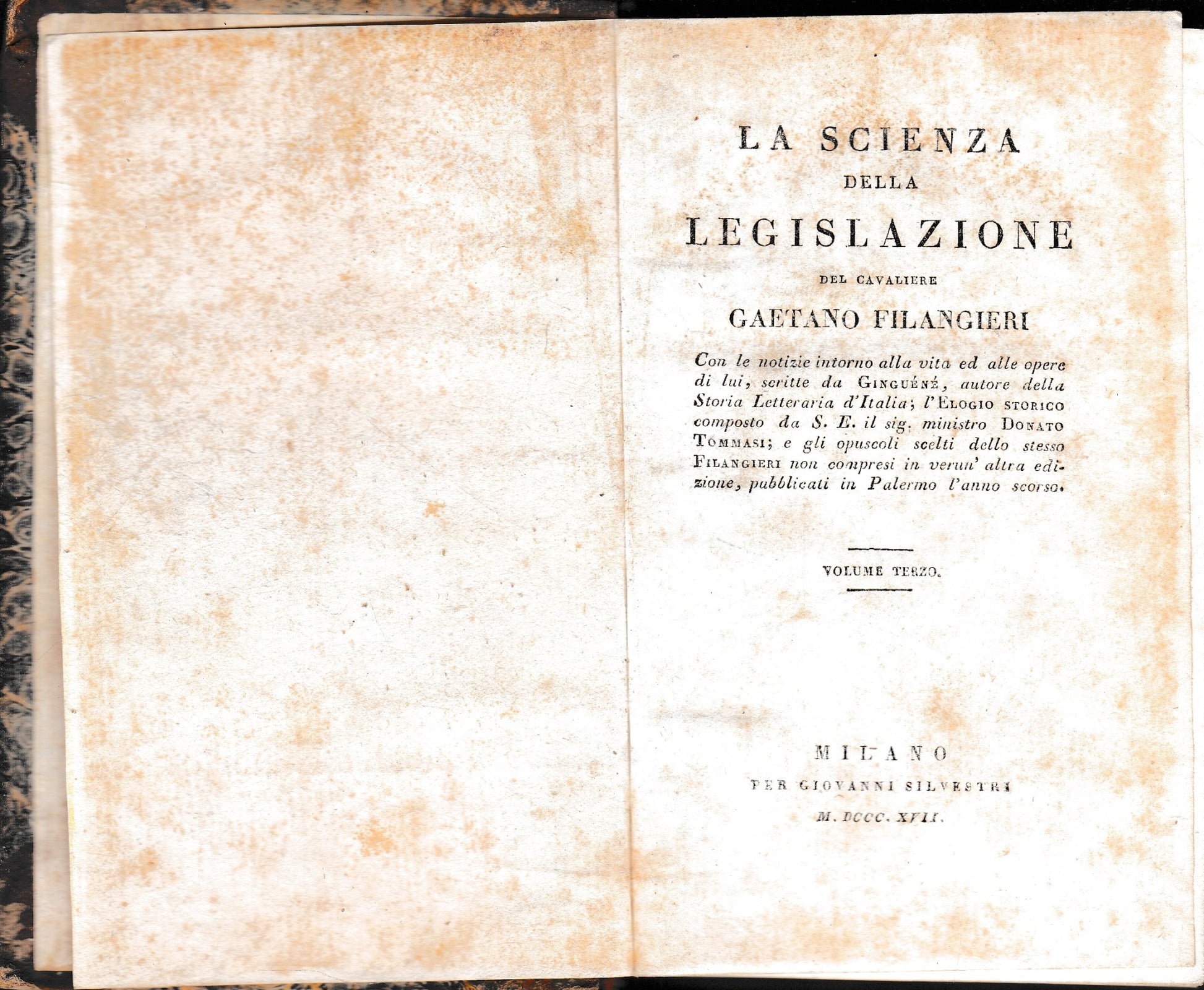 La scienza della legislazione, volume terzo - copertina