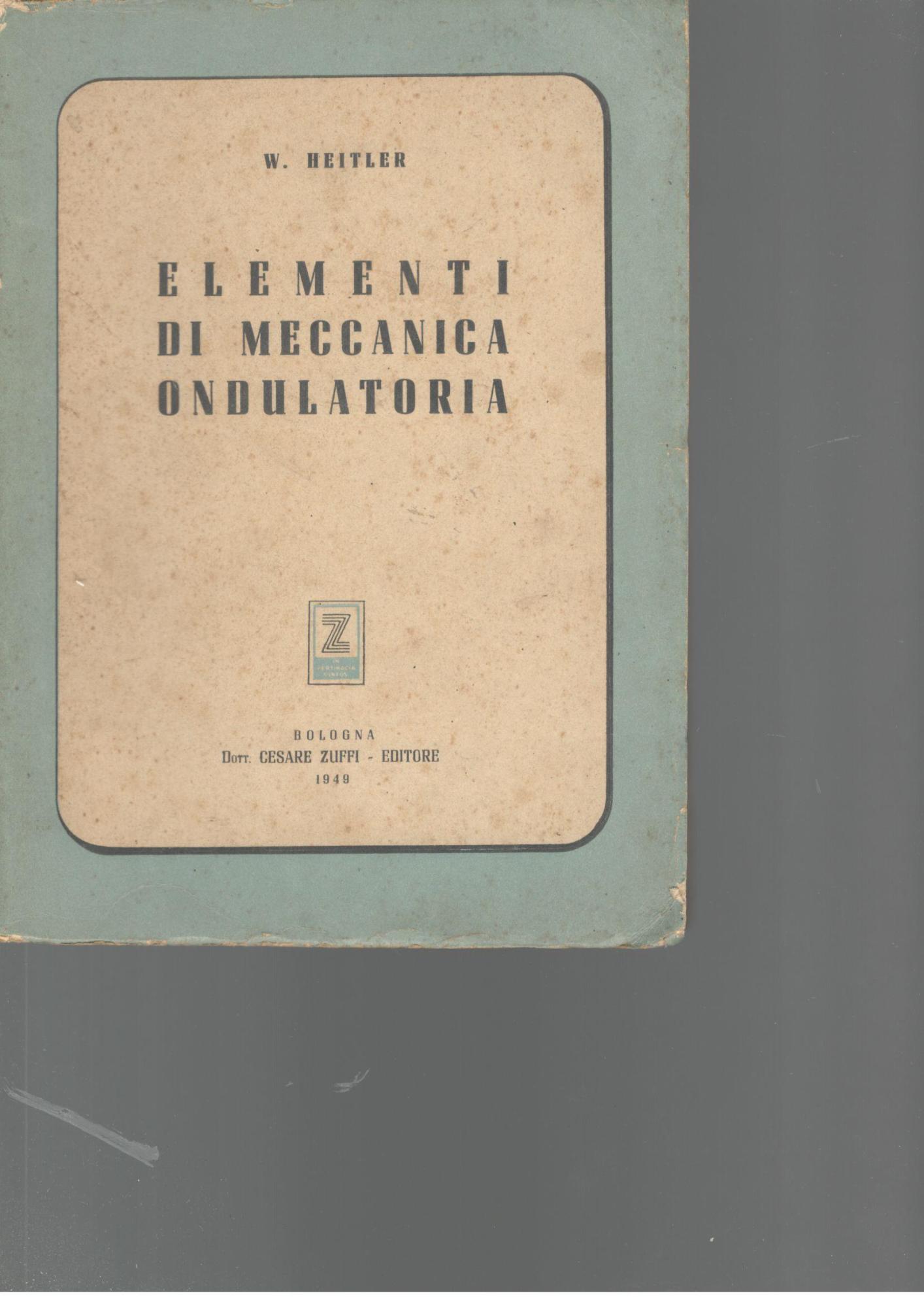 Elementi di meccanica ondulatoria - copertina