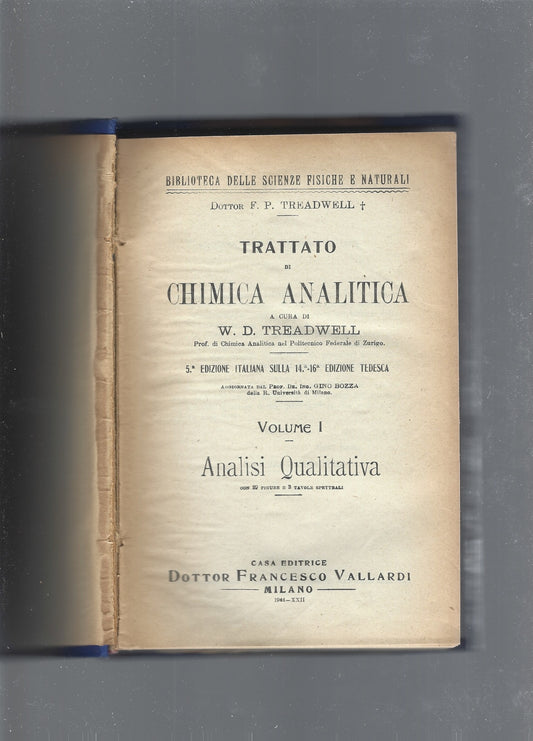 Trattato di chimica analitica vol. I, II - copertina