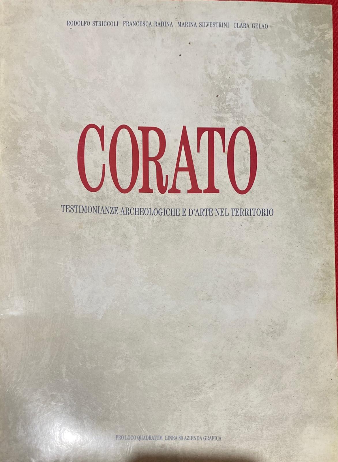 CORATO. TESTIMONIANZE ARCHEOLOGICHE E D'ARTE NEL TERRITORIO. - copertina
