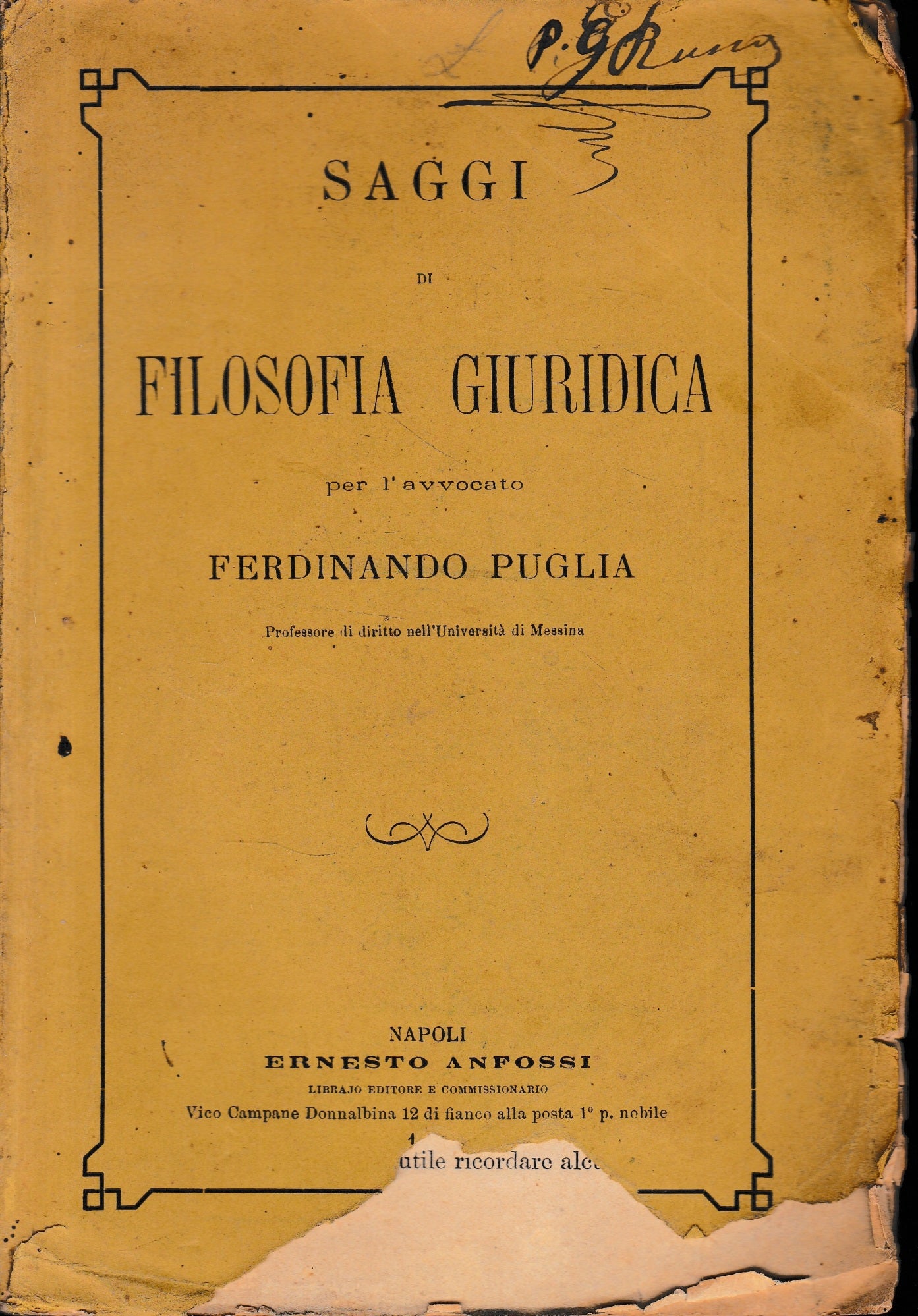 Saggi di filosofia giuridica - copertina