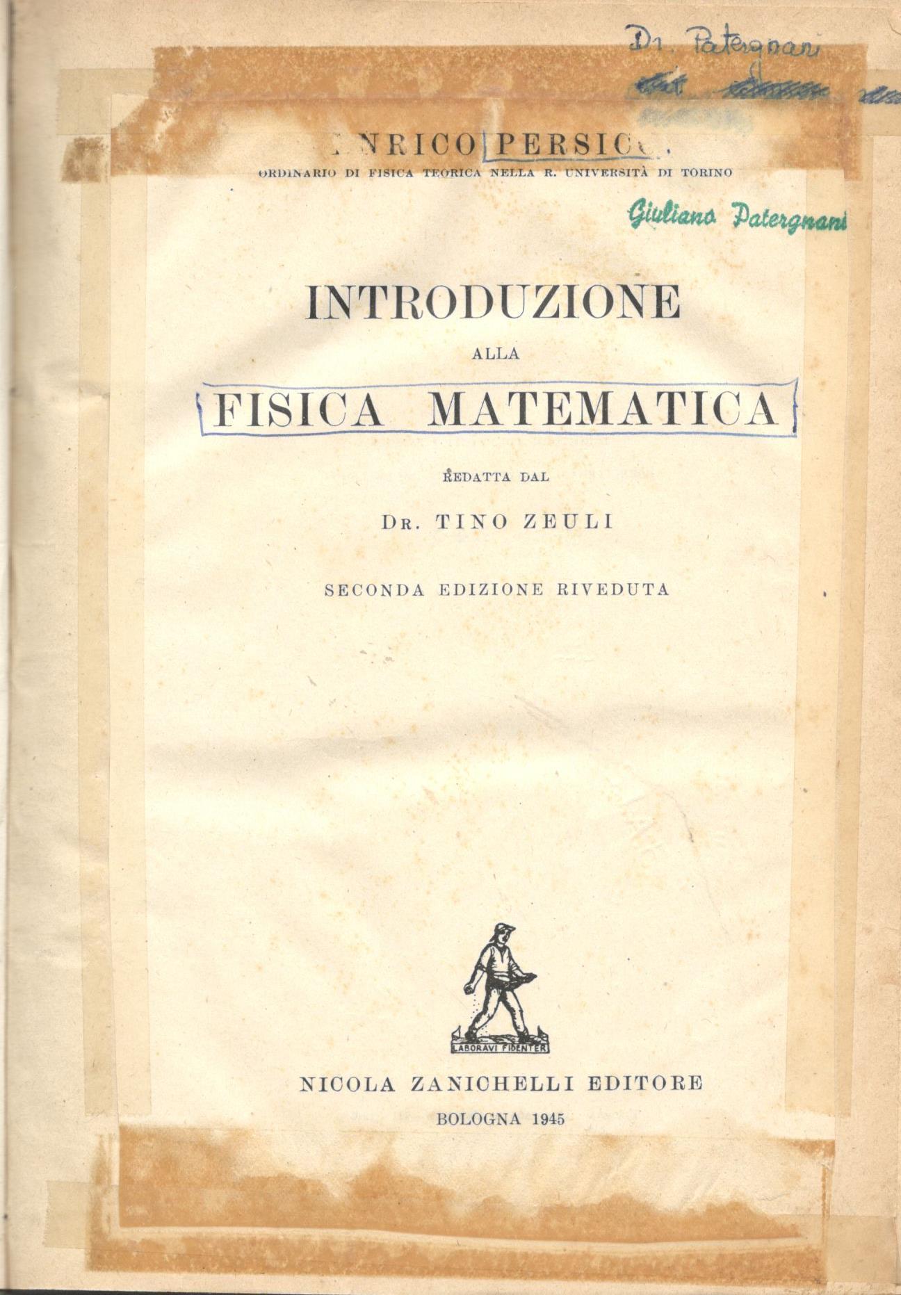 Introduzione alla fisica matematica - copertina
