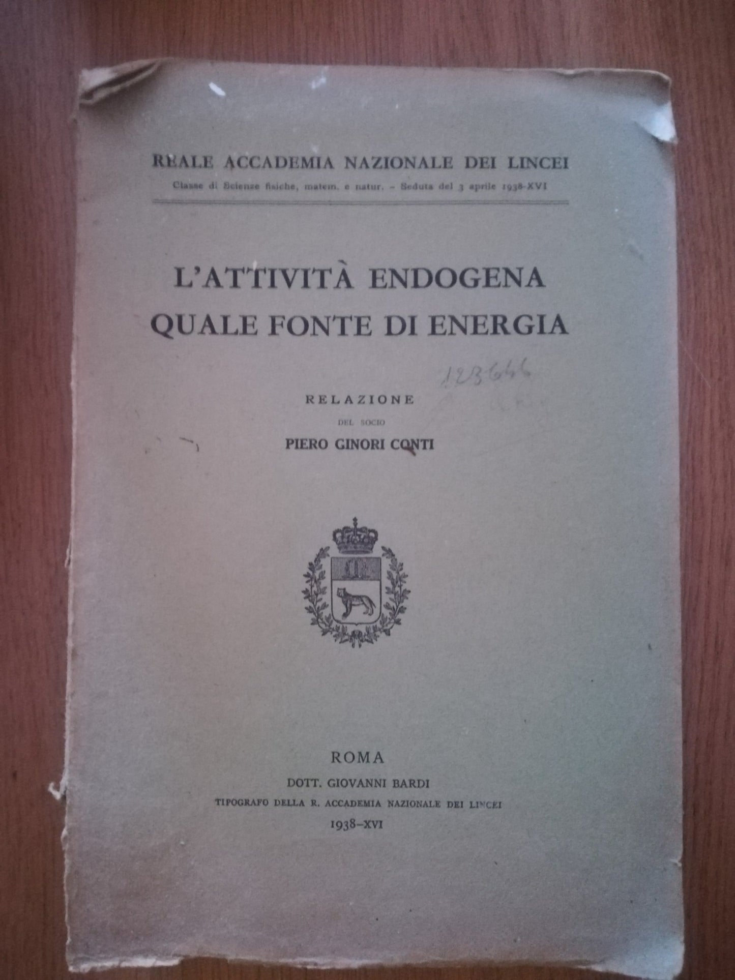 L'attività endogena quale fonte di energia - copertina