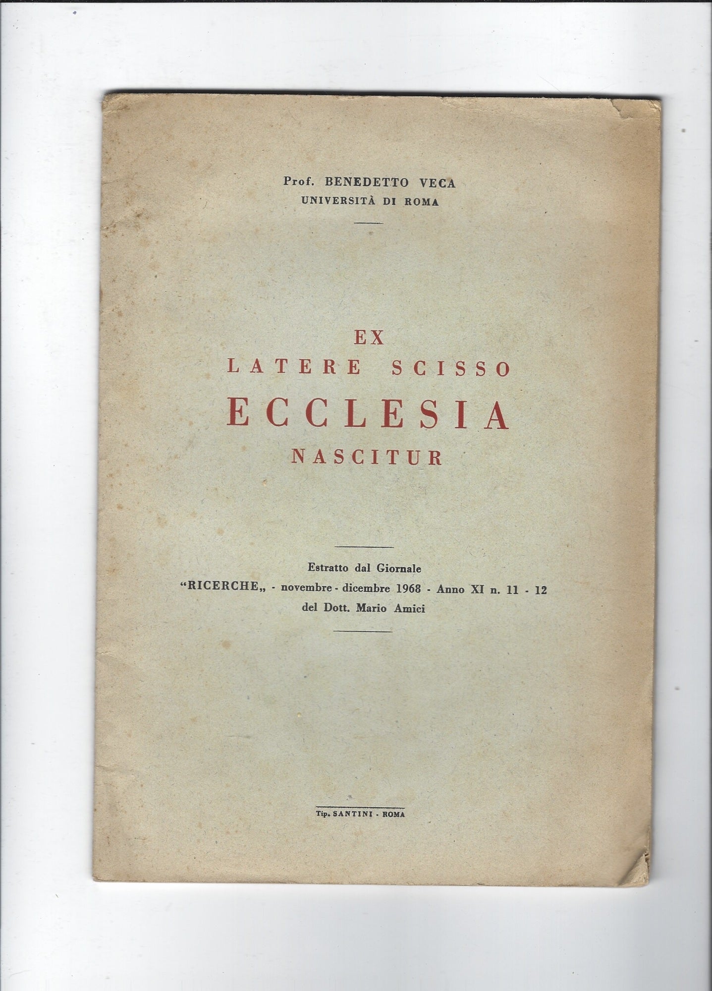Ex latere scisso ecclesia nascitur - copertina