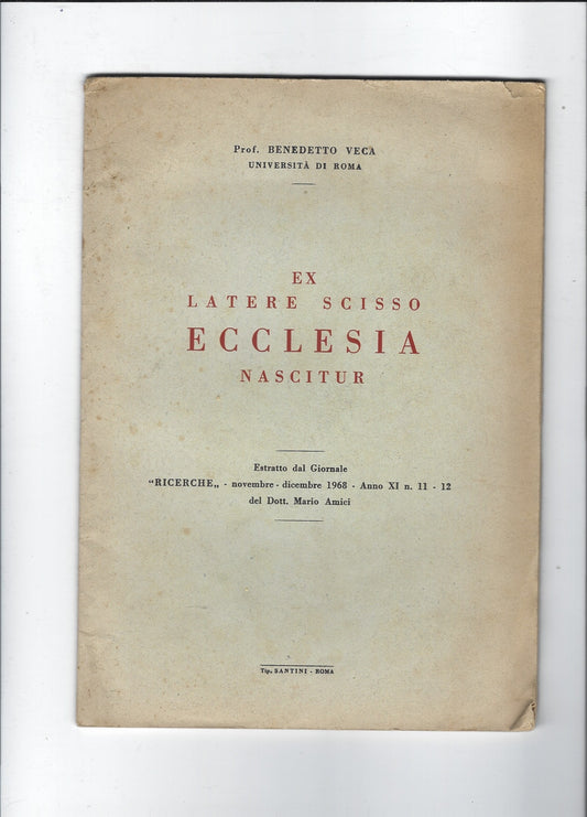 Ex latere scisso ecclesia nascitur - copertina