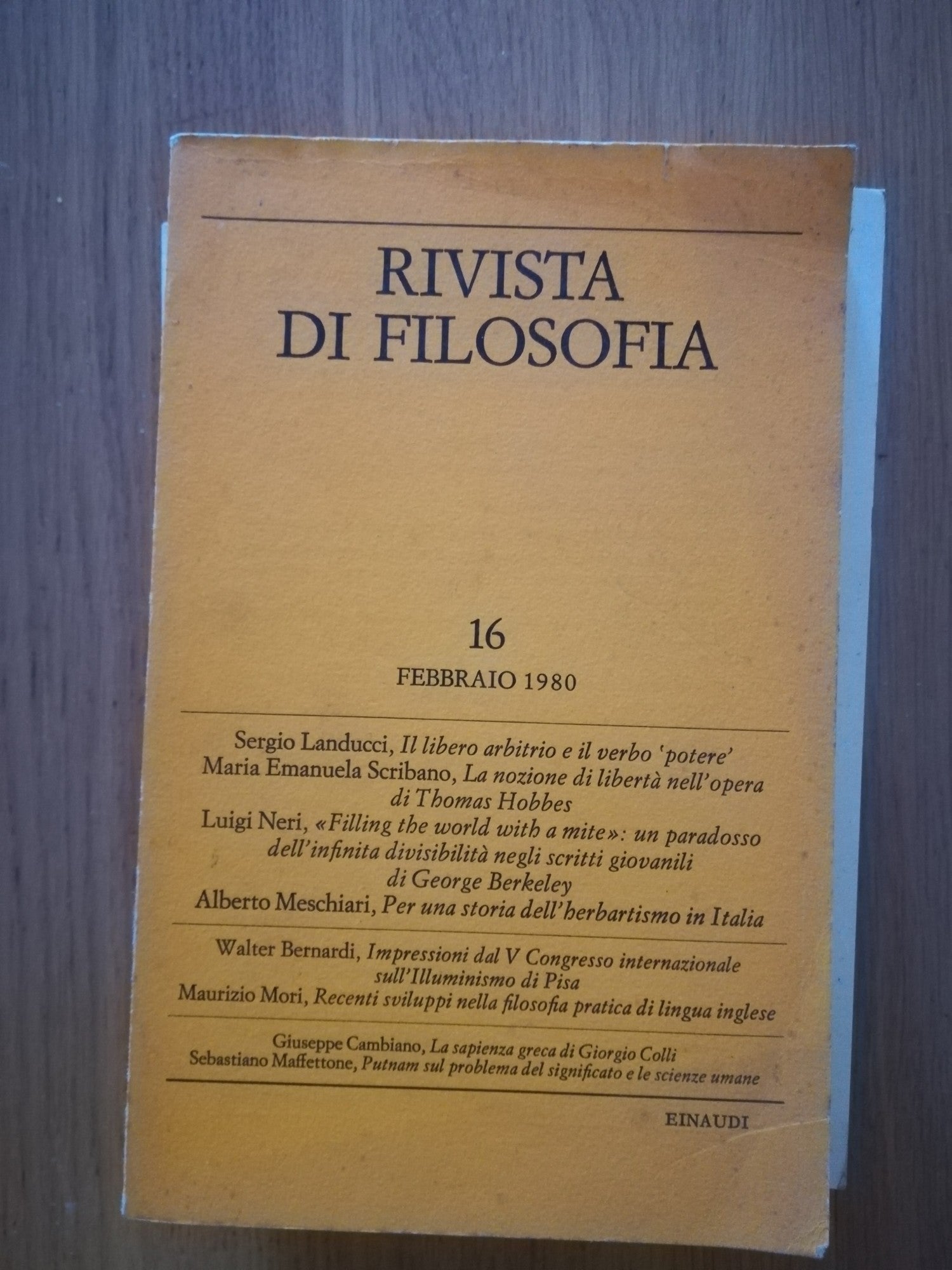 Rivista di filosofia - copertina