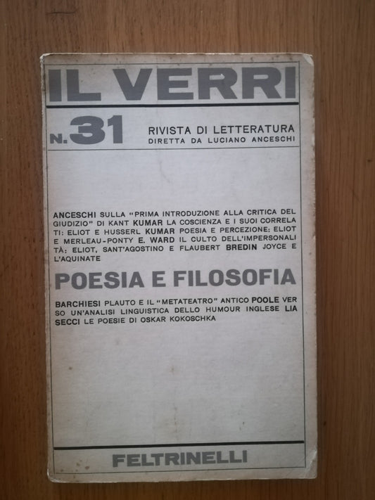 IL VERRI N. 31 poesia e filosofia - copertina