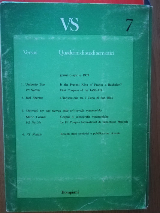 VS quaderni di studi semiotici 7 - copertina
