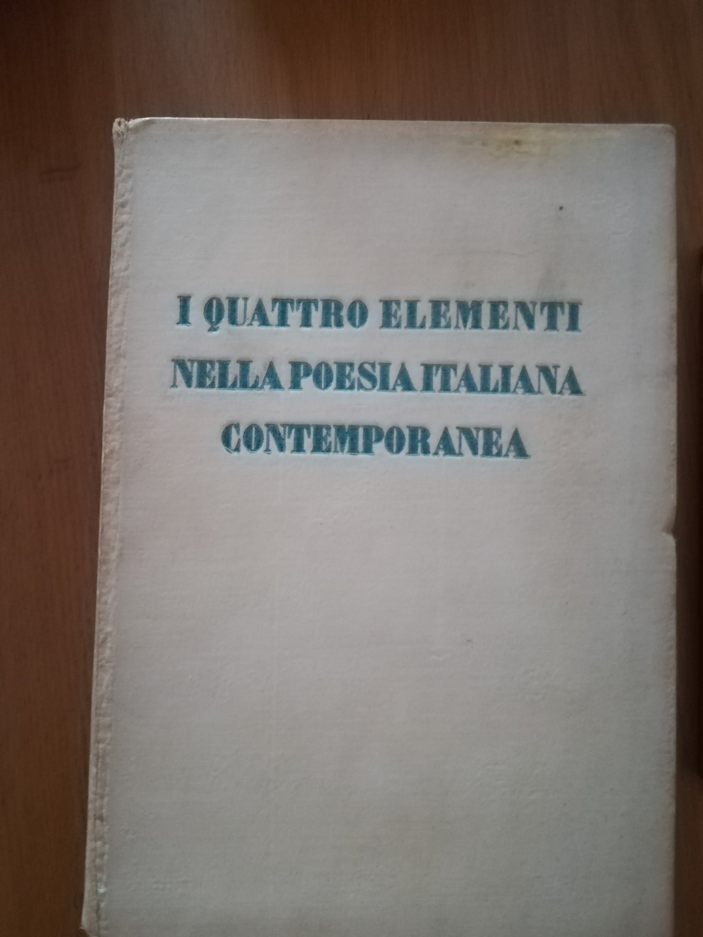 I quattro elementi nella poesia italiana contemporanea - copertina