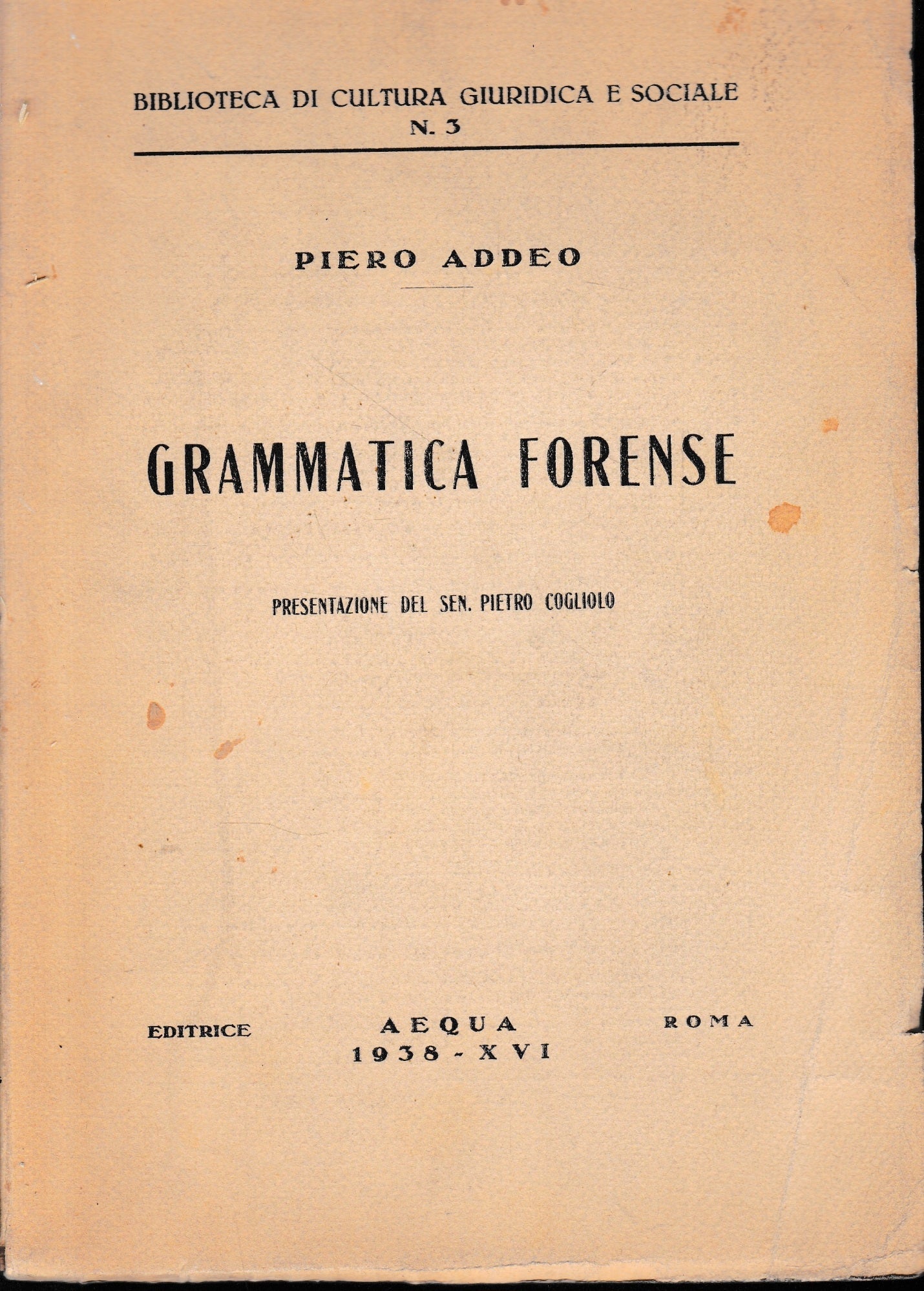 Grammatica forense - copertina