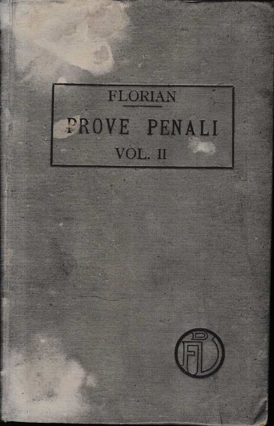 Delle prove penali, volume II: in ispecie. Un volume - copertina