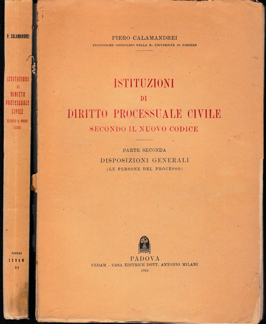 Istituzioni di diritto processuale civile secondo il nuovo codice, due volumi - copertina