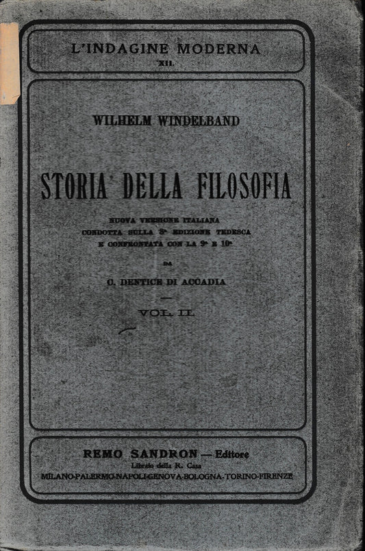 Storia della Filosofia, volume II. - copertina