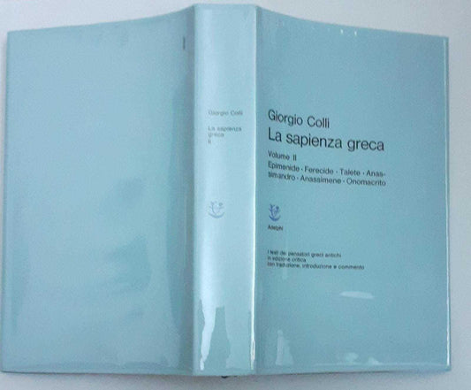 La sapienza greca Volume II - copertina