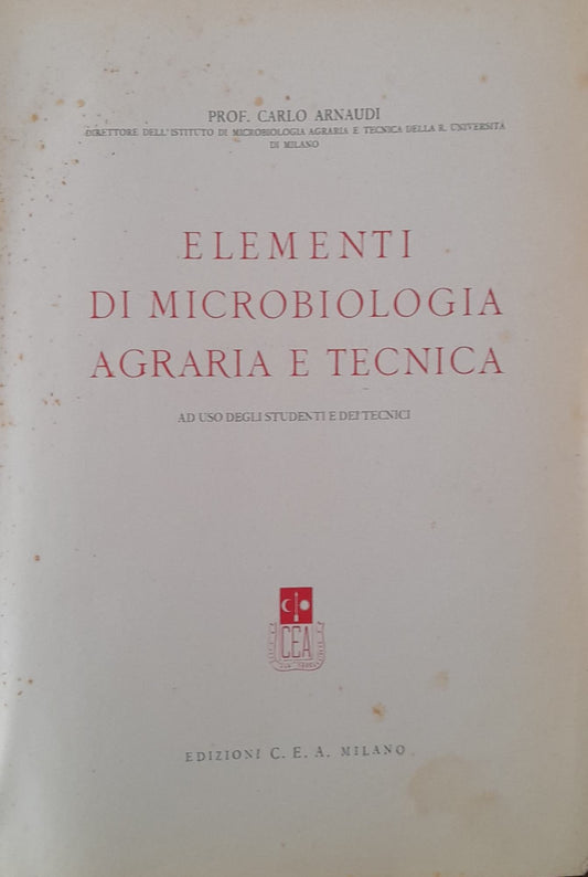 Elementi di microbiologia agraria e tecnica - copertina