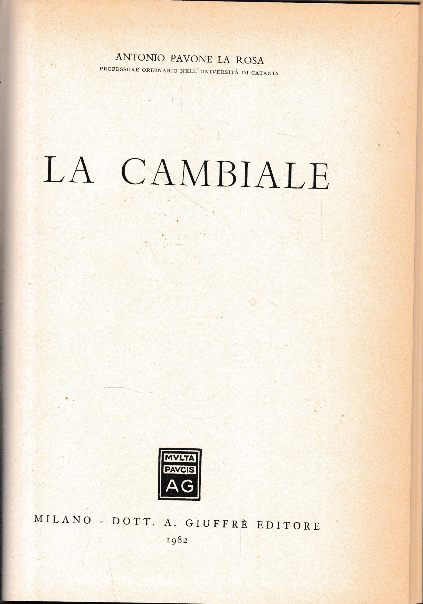 La cambiale - copertina