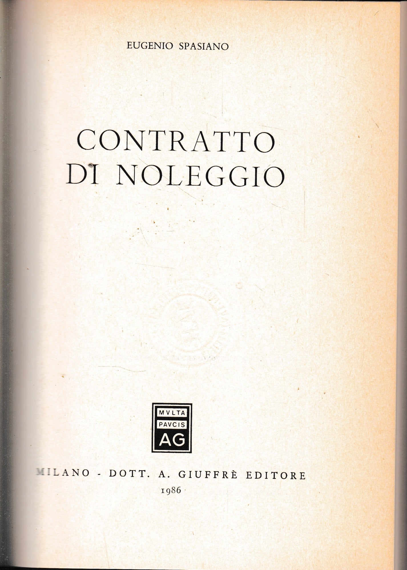 Contratto di noleggio - copertina