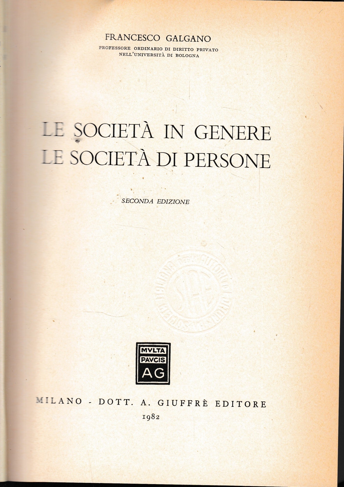 Le società in genere le società di persone - copertina