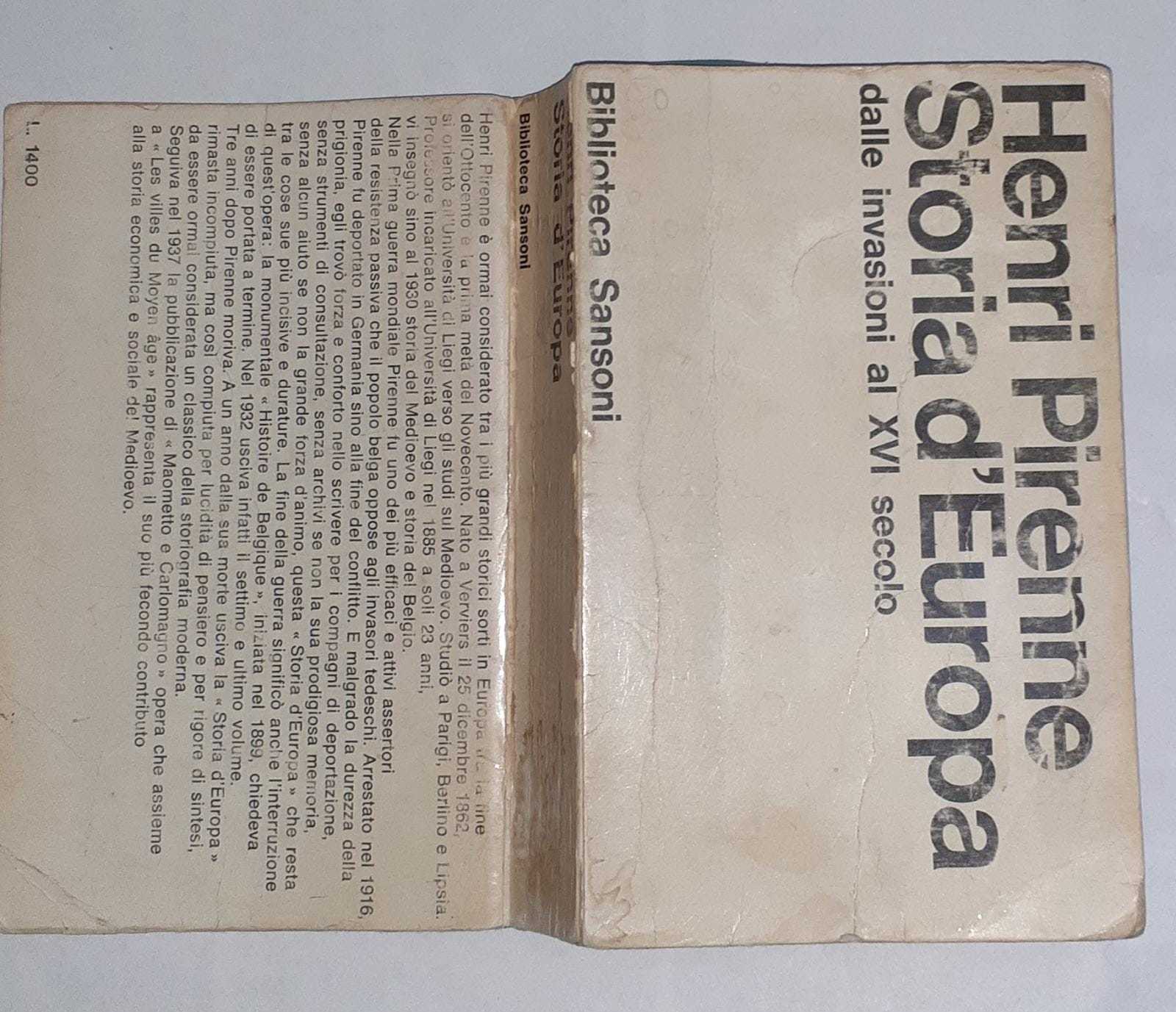 Storia d'Europa, dalle invasioni al XVI secolo - copertina