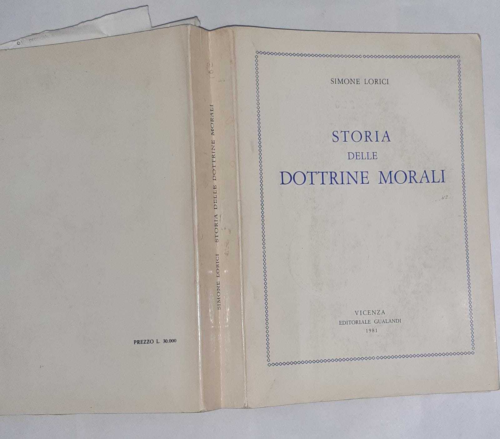 Storia delle dottrine morali - copertina