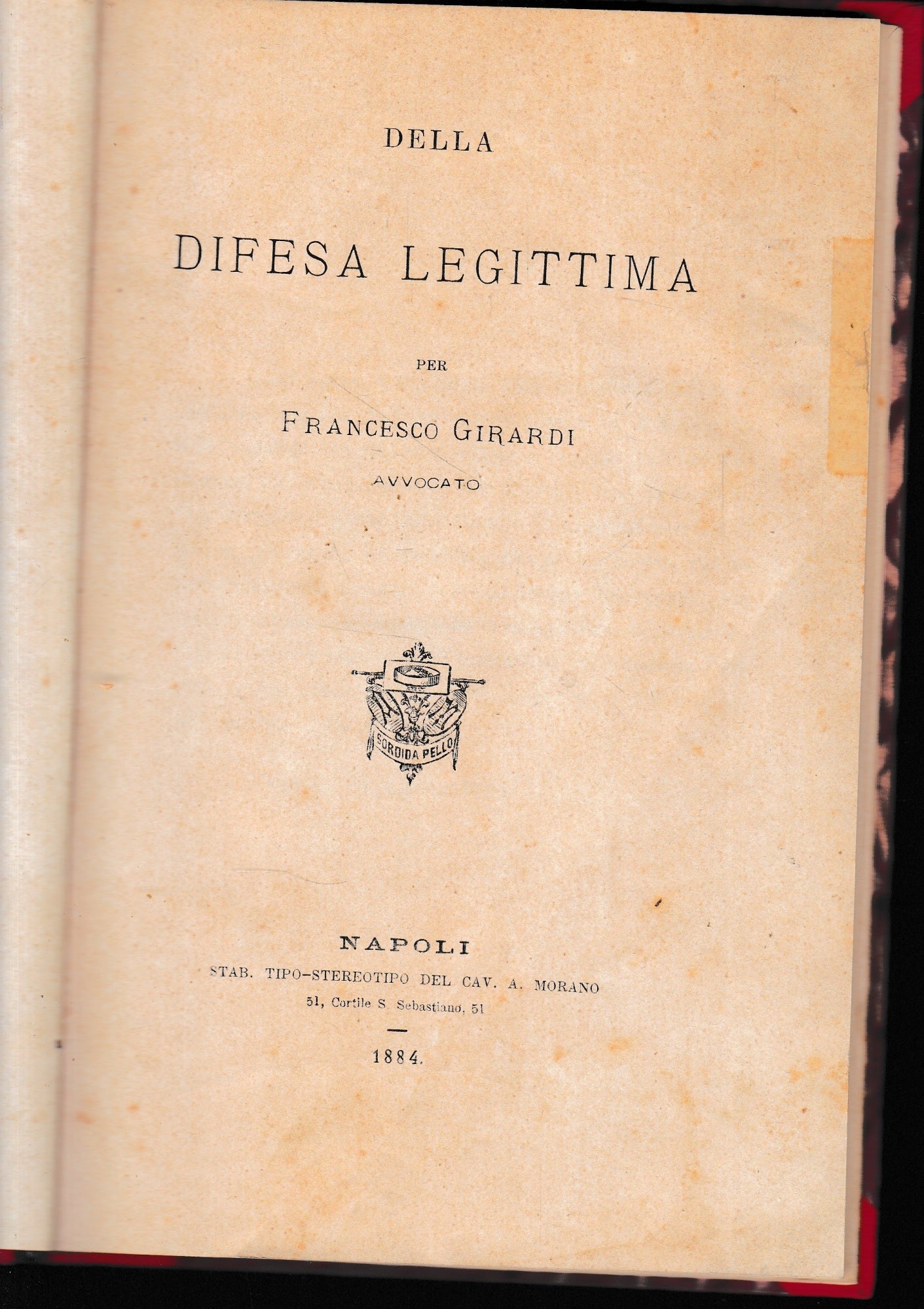 Della legittima difesa - copertina