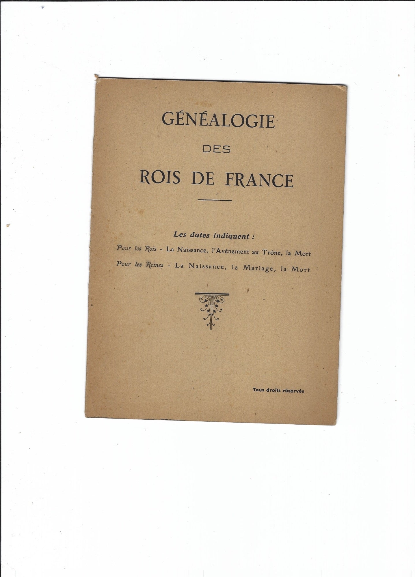 Genealogie des rois de France - copertina
