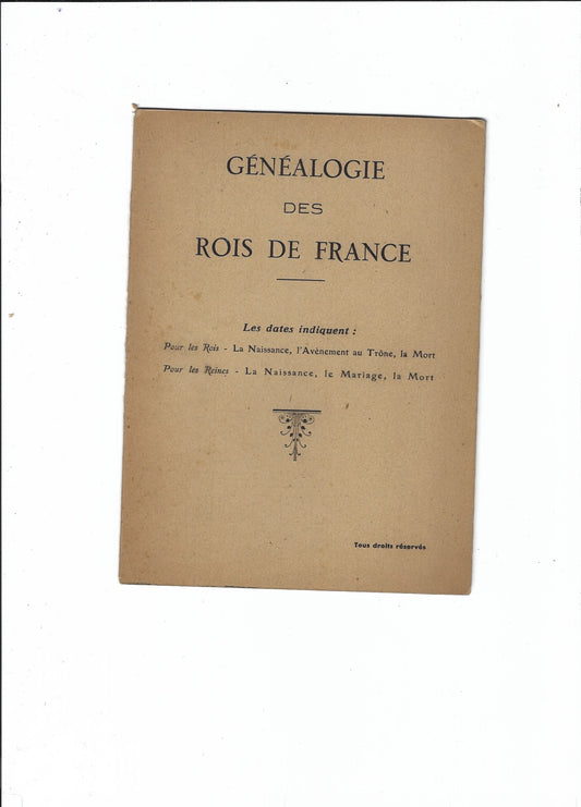 Genealogie des rois de France - copertina