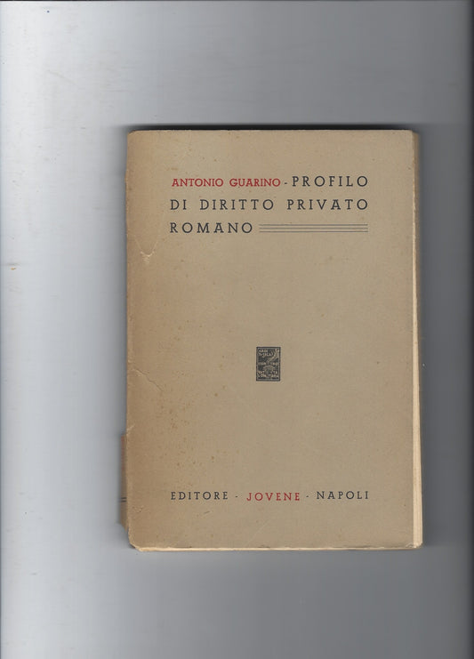 Profilo di diritto privato romano - copertina