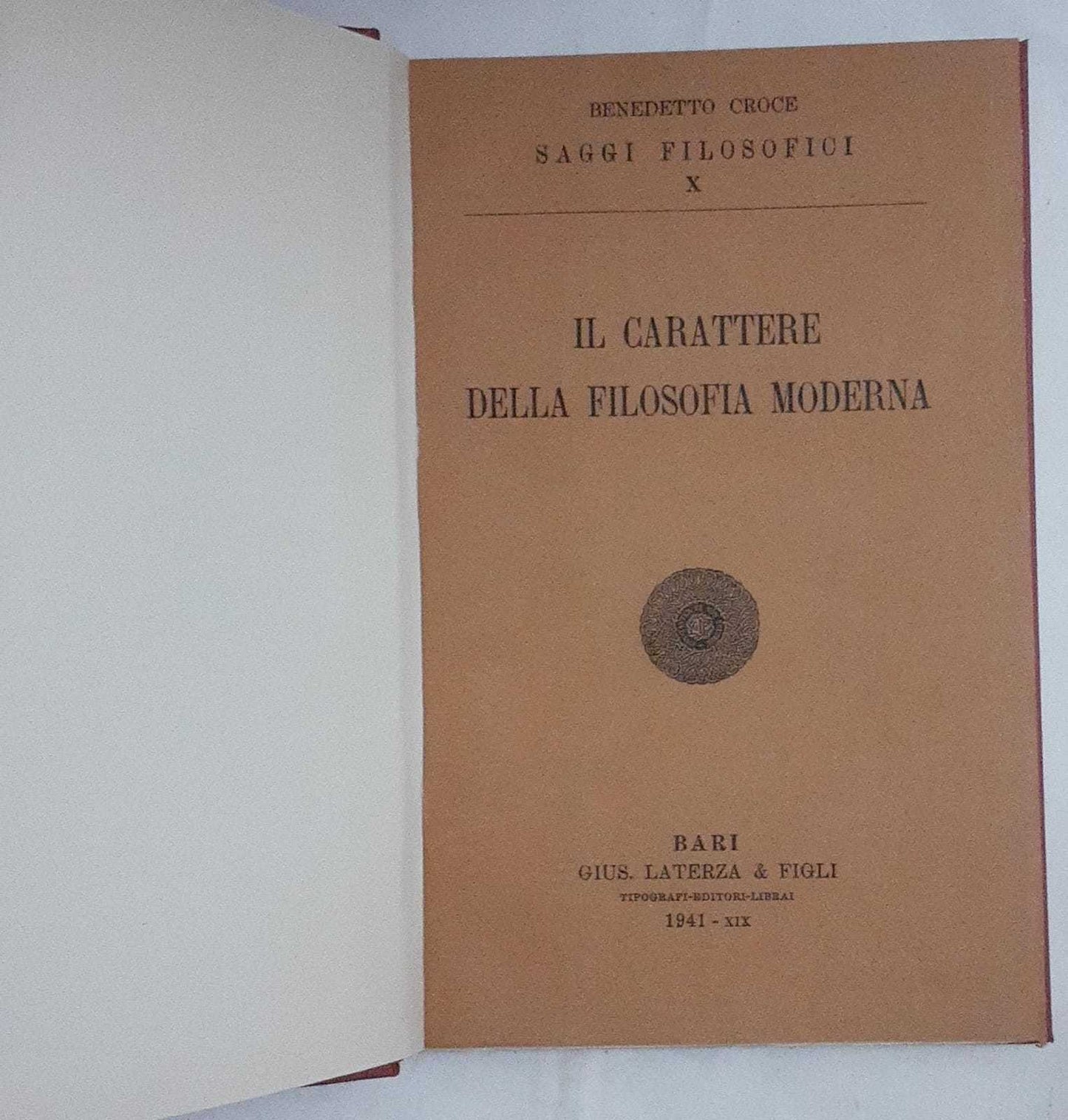 Il carattere della filosofia moderna - copertina