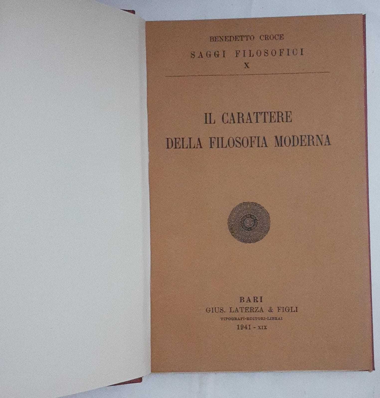 Il carattere della filosofia moderna - copertina
