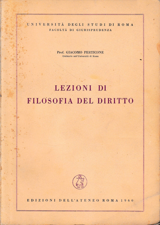 Lezioni di filosofia del diritto - copertina